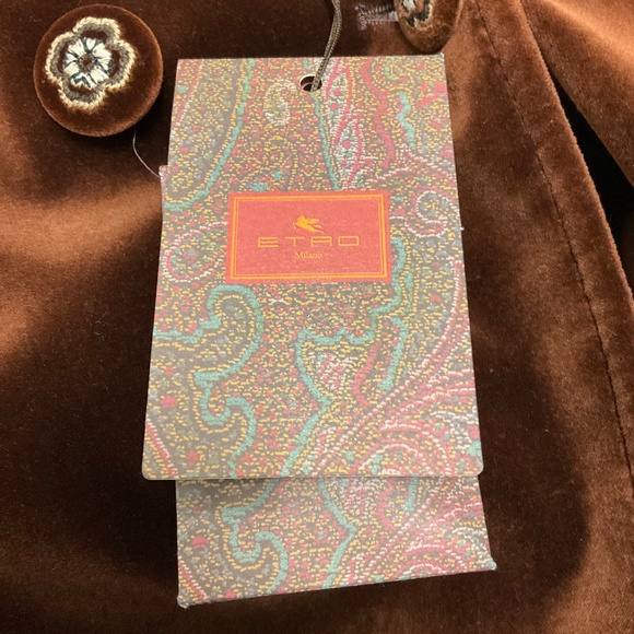 ETRO BROWN 2023 VELVET JACKET AND PANTS SUIT SET - Picture 5 of 6